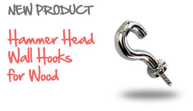 Hooks for Wood - Hammer Head Hooks - Qty 6 Hooks per Pack